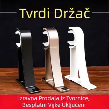 Aluminijski nosač zavjesa za rimski štap — baza, gornja ili bočna ugradnja na zid