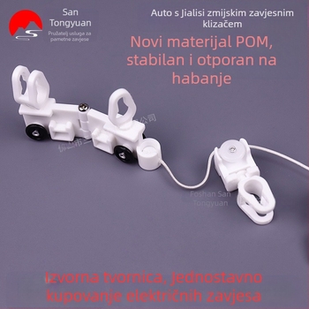 Klizni dio zavjese u obliku zmije, POM materijal, brenda Three Homogeneous, moderni minimalistički dizajn, kompatibilan s tračnicom Jialis