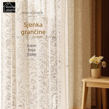 Moon Shadow Gauze zavjesa za prozor – prozračan poliester, moderni minimalistički stil, prilagodljiv, za prozore od poda do stropa, dnevni boravak, spavaća soba, blagovaonica, balkon