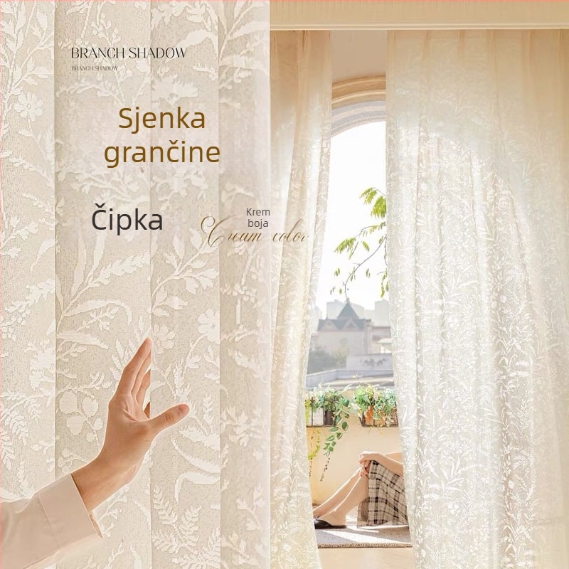 Moon Shadow Gauze zavjesa za prozor – prozračan poliester, moderni minimalistički stil, prilagodljiv, za prozore od poda do stropa, dnevni boravak, spavaća soba, blagovaonica, balkon