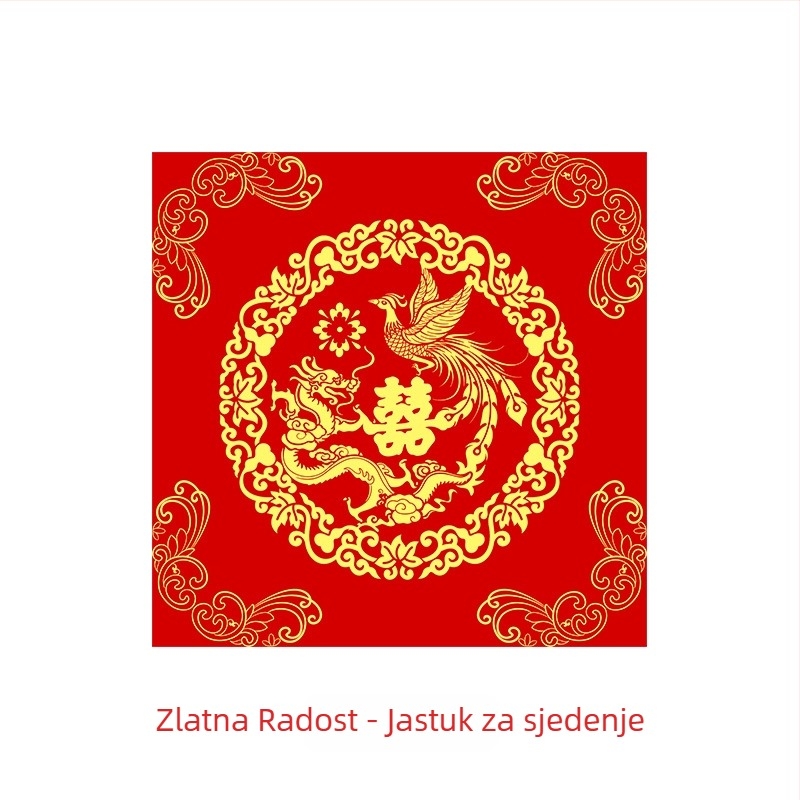 Svadbena jastučica za stolicu od kristalnog velūra – dekor svadbene sobe