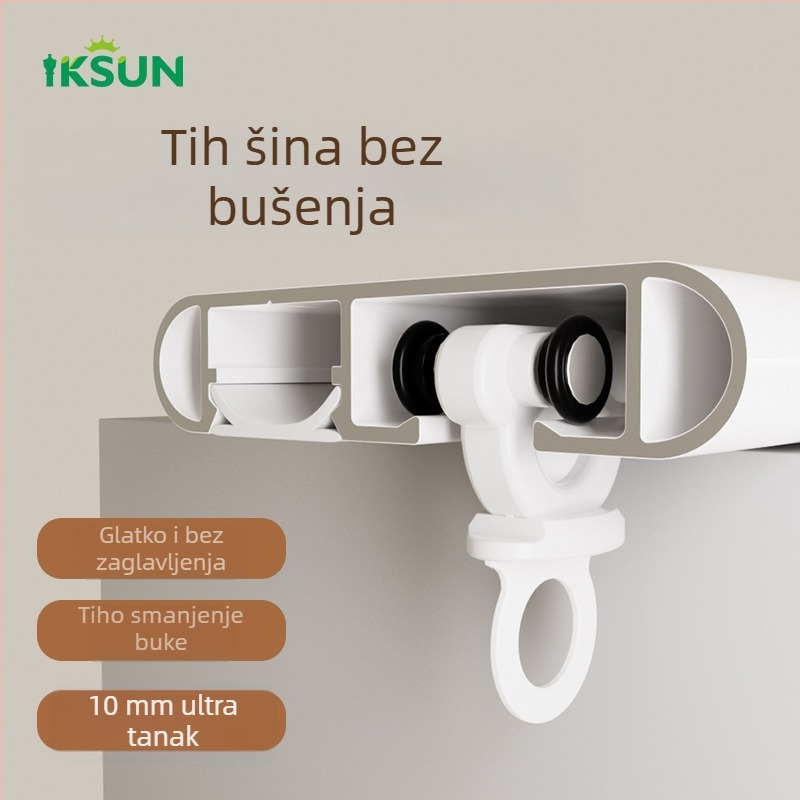 Wr826 ultra-tanka glatka zavjesna šina — aluminijska legura, tip: šina za zavjese, stil: moderni minimalistizam