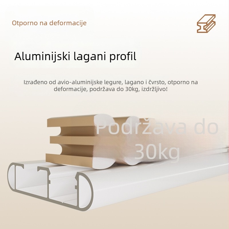 Wr826 ultra-tanka glatka zavjesna šina — aluminijska legura, tip: šina za zavjese, stil: moderni minimalistizam