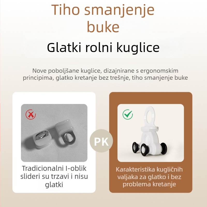 Wr826 ultra-tanka glatka zavjesna šina — aluminijska legura, tip: šina za zavjese, stil: moderni minimalistizam