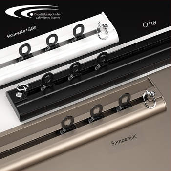 405 arka nevidljiva šina za zavjese — aluminijska legura — model 405 — brend Curved Trails — moderni minimalistički stil