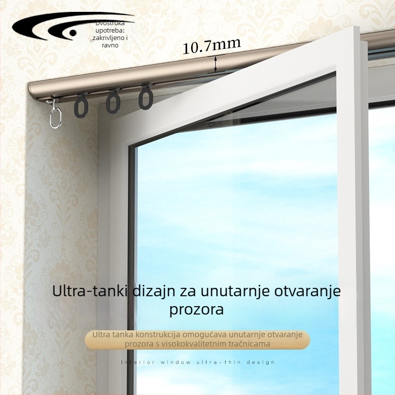 405 arka nevidljiva šina za zavjese — aluminijska legura — model 405 — brend Curved Trails — moderni minimalistički stil