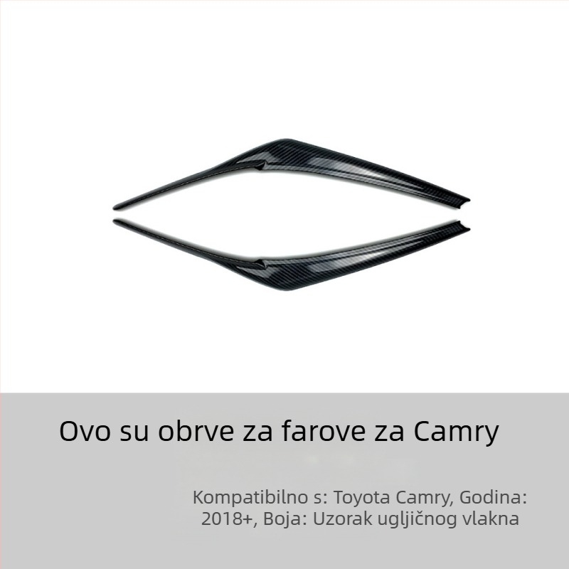 Decorativne naljepnice za obod farova za Toyota Camry 2018+; ABS materijal; mogućnost prilagođavanja; AMP-Z