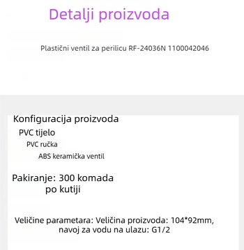 Rifeng plastična slavina za perilicu rublja s brzim otvaranjem, navoj, jednostruko povezivanje, cilindrični ventil