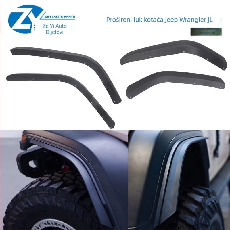 Prošireni blatobrani za Wrangler JL/JT (2018+), vodootporna zaštita od prskanja, plastični materijal, prilagodljivo