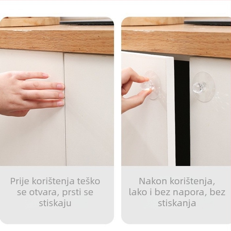 Skrivena ručka ormarića s usisnom čašom – model Suction cup small handle; plastika, moderni minimalistički stil