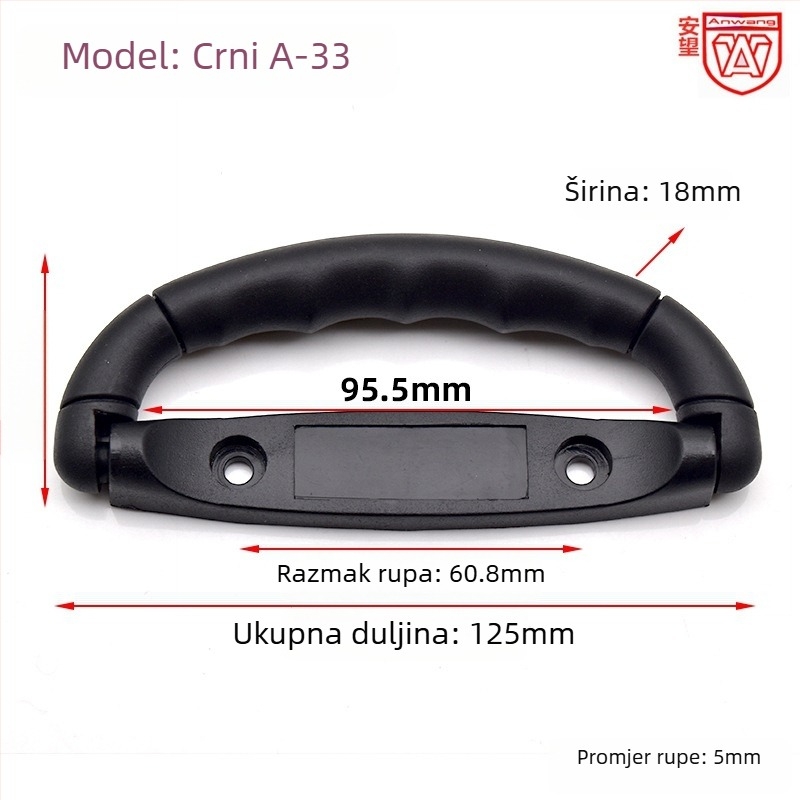 Kuka za kovčeg A-33/A-34 – plastična ručka za torbe | Za torbe; Značka: Anwang; Model: A-33/A-34; Materijal: Plastika; Stil: Moderna jednostavnost