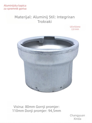 Automobilske punjačko spremnika goriva od aluminija – trostruki aluminijski vrat, promjenjiv promjer, uključuje zaključavajuću i nezaključavajuću kapu