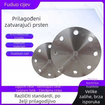 Slijepi poklop flanše od nehrđajućeg čelika, bočnog tipa, PN10 standard, zavarivanje, razred A
