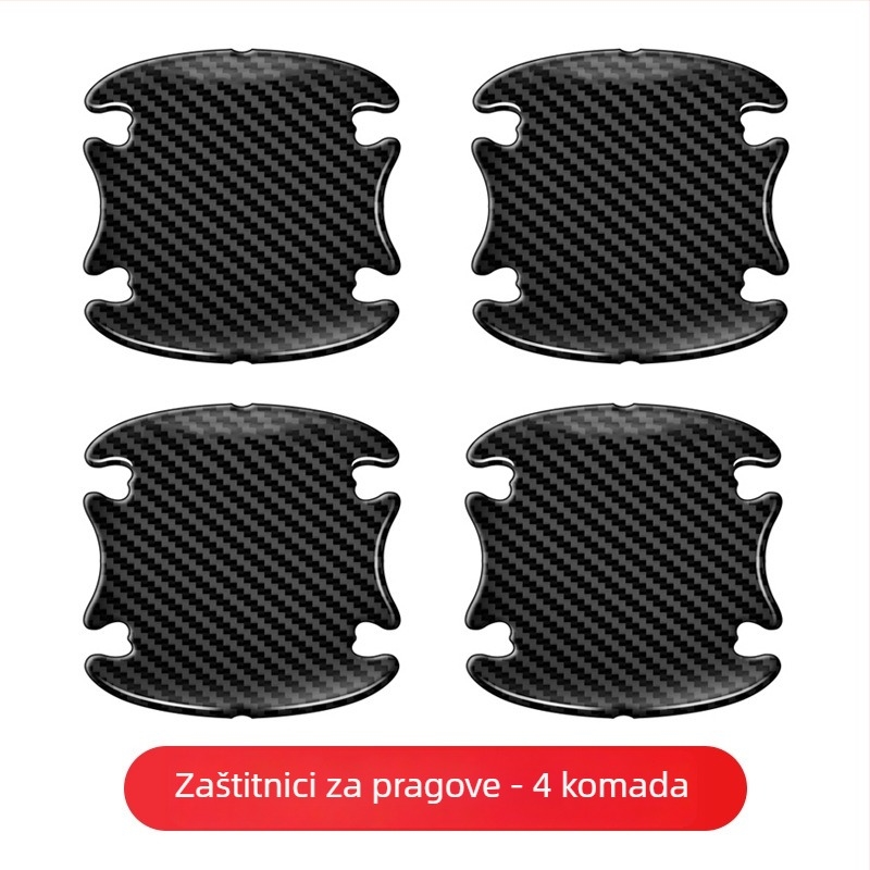 Auto tijelo zaštitna traka protiv sudara | Zaštitni film za rub vrata s karbonskim uzorkom | Materijal Epoxy PVC | Brand Rollsky | Univerzalna kompatibilnost