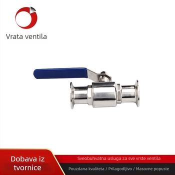 Nehrđajući čelični higijenski kuglasti ventil, 304/316, brzo otvaranje, fiksni dizajn kugle, ručno upravljanje
