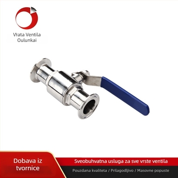 Nehrđajući čelični higijenski kuglasti ventil, 304/316, brzo otvaranje, fiksni dizajn kugle, ručno upravljanje