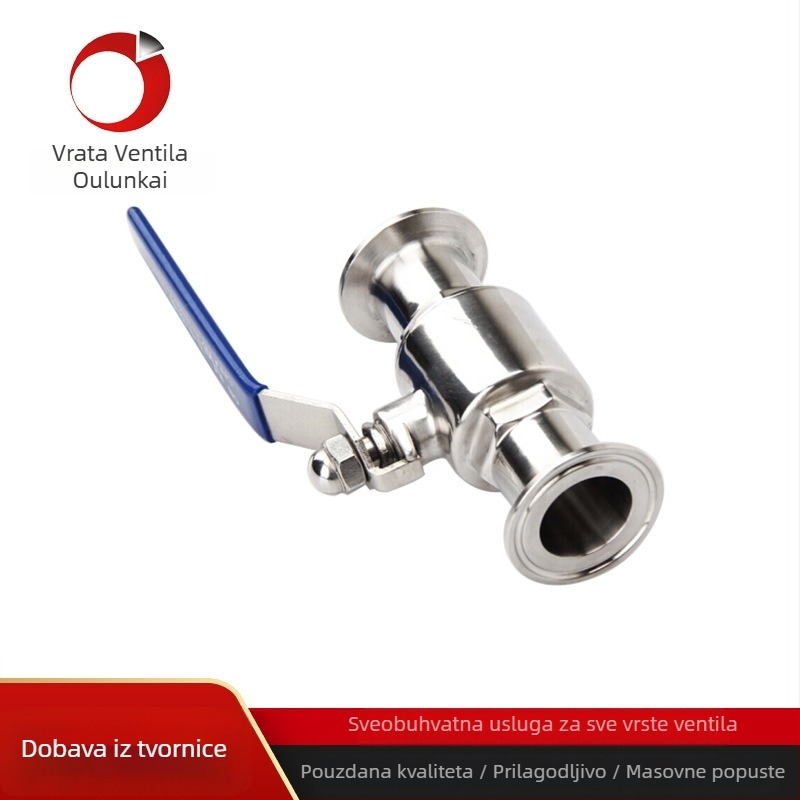 Nehrđajući čelični higijenski kuglasti ventil, 304/316, brzo otvaranje, fiksni dizajn kugle, ručno upravljanje