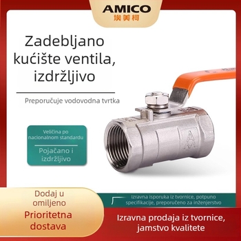 Amico 8255 Kuglni ventil od nehrđajućeg čelika 304, jednodjelno tijelo, unutarnji navoji, -20°C do 150°C, 40 kg