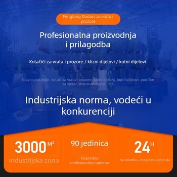 Rolka za vrata i prozor, model 758 fiksni nosivi vilju s dvostrukim kotačima; kromirana željezna ploča; putanja kolosjka R6.5; nosivost 40 kg