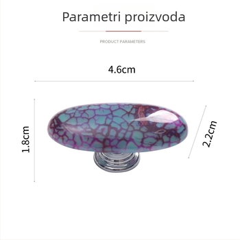 Drška za ormarić od ploče ahata, aluminijska legura, ručka od kristala, visokokvalitetan svijetao luksuzni stil