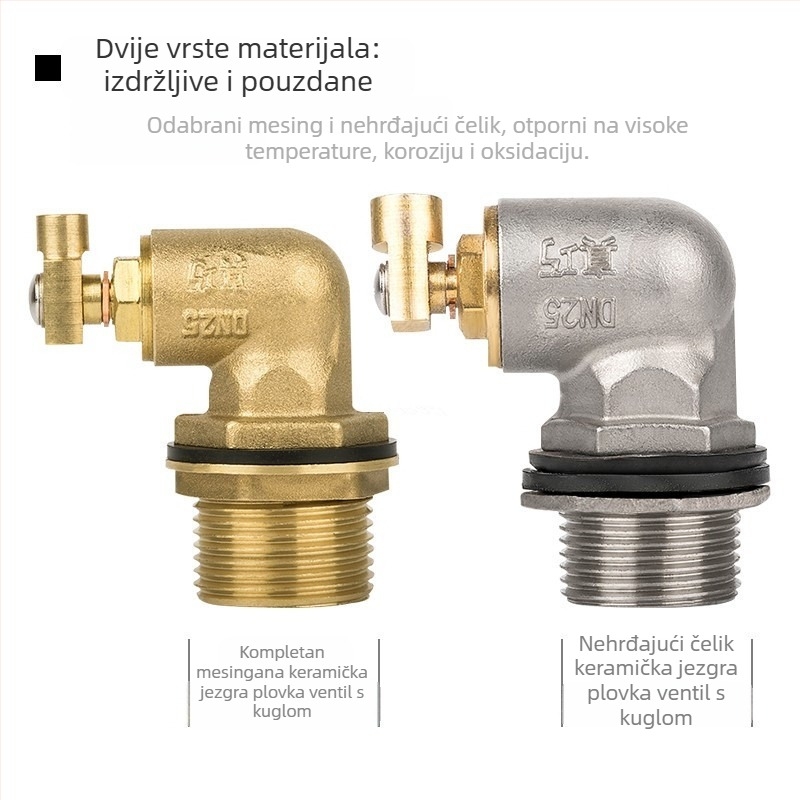 Plutajući ventil s podešavajućim keramičkim jezgrom i kuglom od nehrđajućeg čelika, plutajući tip, hidraulički pogon, regulacija razine vode u spremniku