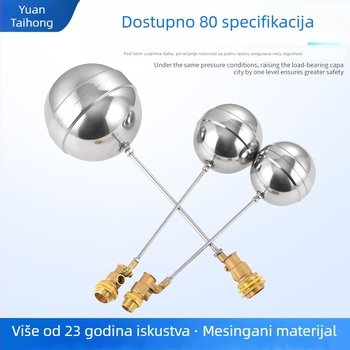 Plutajući kuglični ventil s bakrenim tijelom i kuglom od 304 nehrđajućeg čelika, navoji, za vodne spremnike