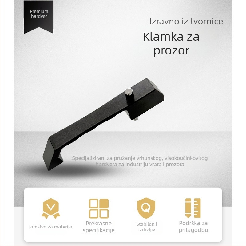 Kvaka za prozor s dijamantnom mrežom - aluminijski spoj, model 015, moderan jednostavan dizajn, završna obrada: sprej i elektropaliranje