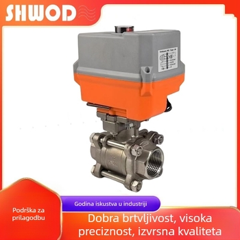 Električni navojni kuglasti ventil, trodijelna konstrukcija, za vodu