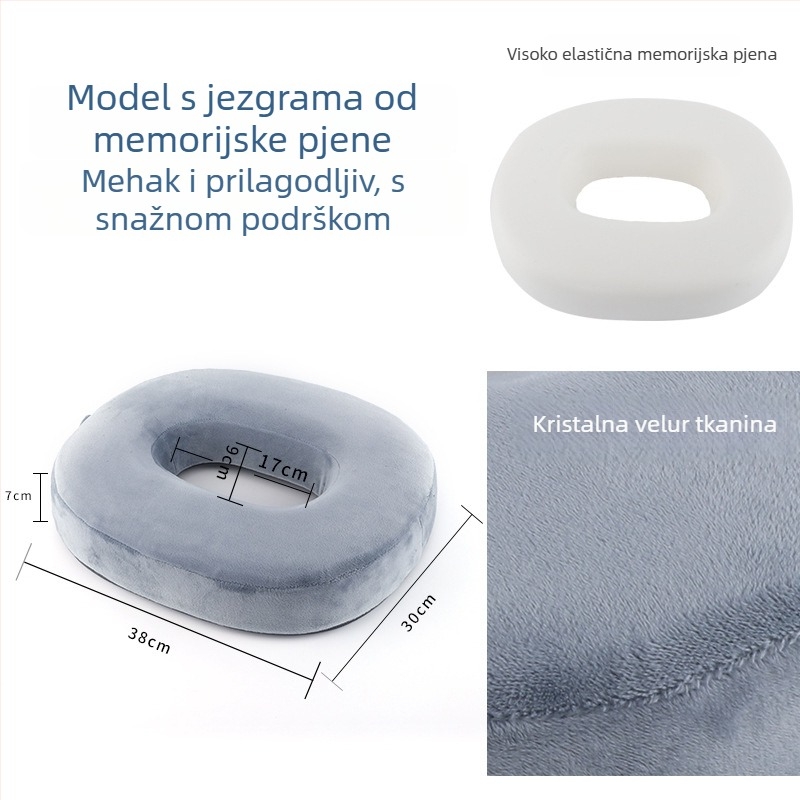 Jastuk od memorijske pjene | Jednobojni uzorak, prilagodljiv, moderni minimalistički stil | Pogodno za dnevni boravak, spavaću sobu, ured, vanjske prostore