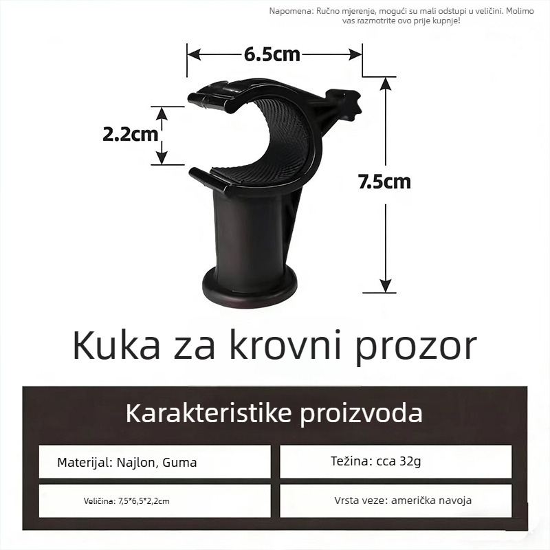 Kuka za otvaranje krovnog skylighta s 3/4-inčnim američkim navojem