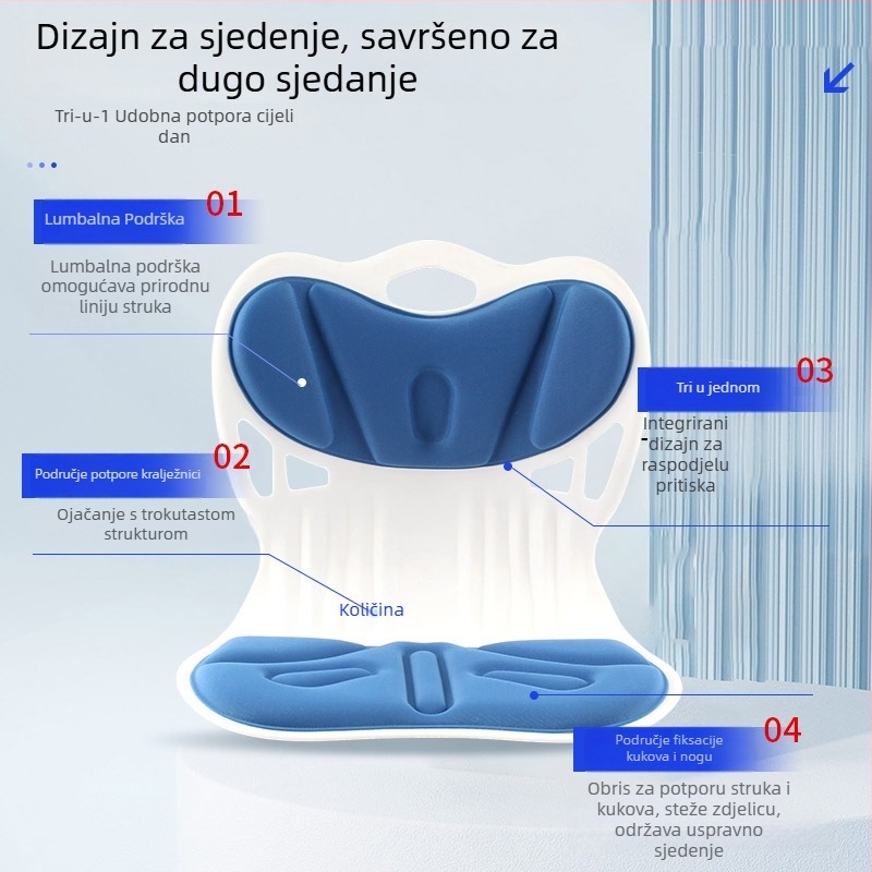 Jamron jastuk za lumbalnu podršku od memorijske pjene, geometrijski uzorak, za dugo sjedenje, moderni minimalistički stil
