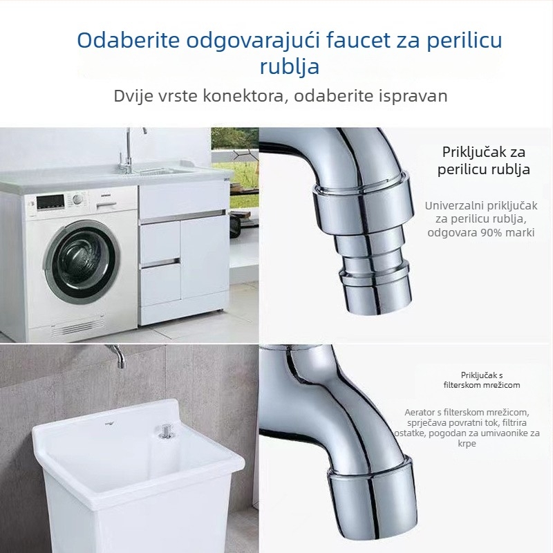 Zaključavajući kućni vodovod s brzim otvaranjem, jedno hladno jezgro ventila, ugrađen u zid, 1/2" ulaz, za perilicu ili umivaonik, uz ključ
