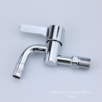 Slavina za perilicu rublja, nehrđajući čelik s elektroplatnim premazom, brzo otvaranje, S-oblik, bakreno jezgro