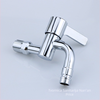 Slavina za perilicu rublja, nehrđajući čelik s elektroplatnim premazom, brzo otvaranje, S-oblik, bakreno jezgro