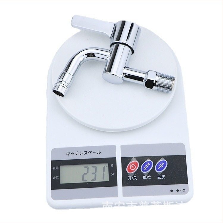 Slavina za perilicu rublja, nehrđajući čelik s elektroplatnim premazom, brzo otvaranje, S-oblik, bakreno jezgro