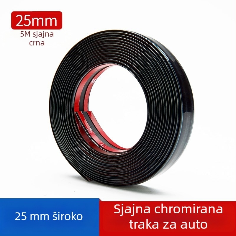 Chromirani okvir prozora automobila - dekorativna naljepnica, univerzalna kompatibilnost, marka Ai car club, materijal: Drugo, obrada i prilagodba: Ne