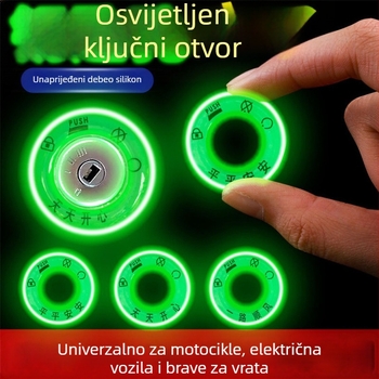 Reflektirajuća svjetleća naljepnica za automobil za ključni prsten — montaža vakuumskim čašom, tekstualni uzorak