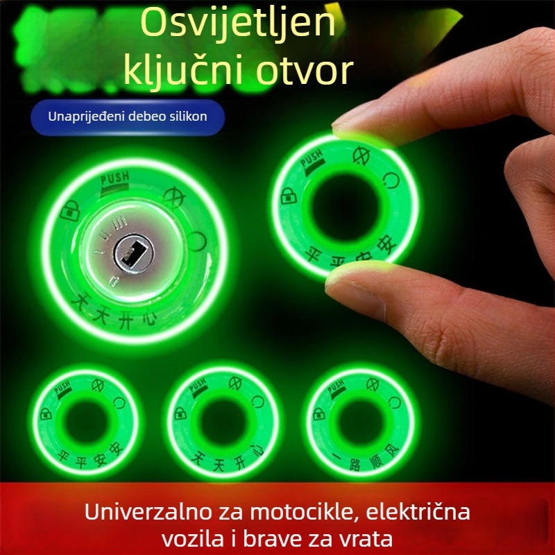Reflektirajuća svjetleća naljepnica za automobil za ključni prsten — montaža vakuumskim čašom, tekstualni uzorak