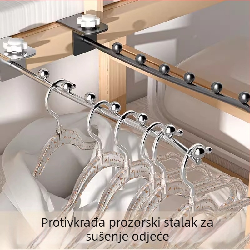 Vješalica za odjeću uz krevet u studentskom domu — višefunkcionalna unutarnja vješalica, prilagodljivi sušilo, metalna, nosivost 1–3 kg