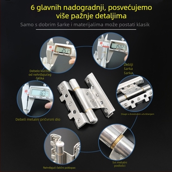 Šarka od nehrđajućeg čelika za aluminijske prozore i vrata, polirana površina, europski standard, model FLB-HY01