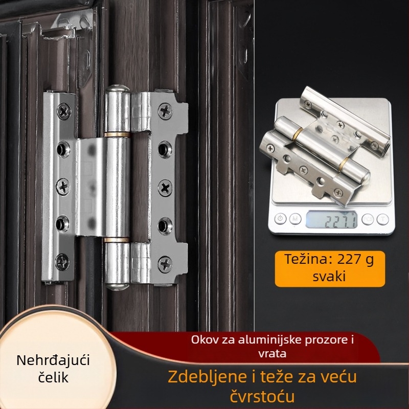 Šarka od nehrđajućeg čelika za aluminijske prozore i vrata, polirana površina, europski standard, model FLB-HY01