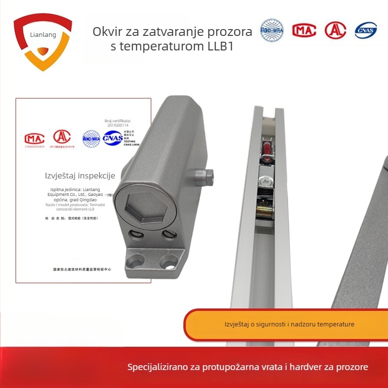 Zatvarač prozora od aluminijske legure, temperaturno kontroliran, klizni tip, automatski, vatrootporan