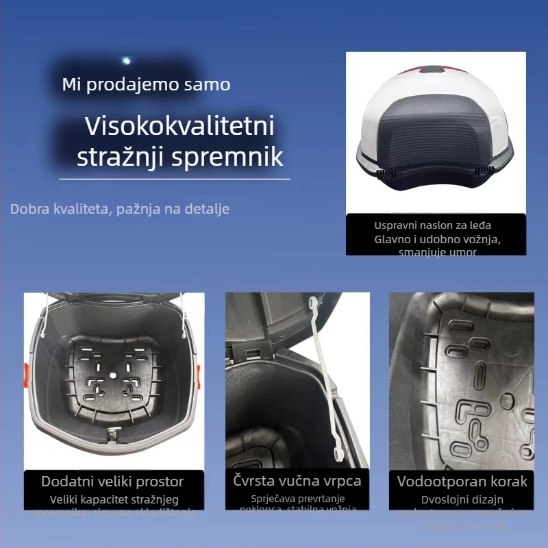 Stražnji prtljažnik za motocikl (ABS, univerzalna kompatibilnost, opće namjene)