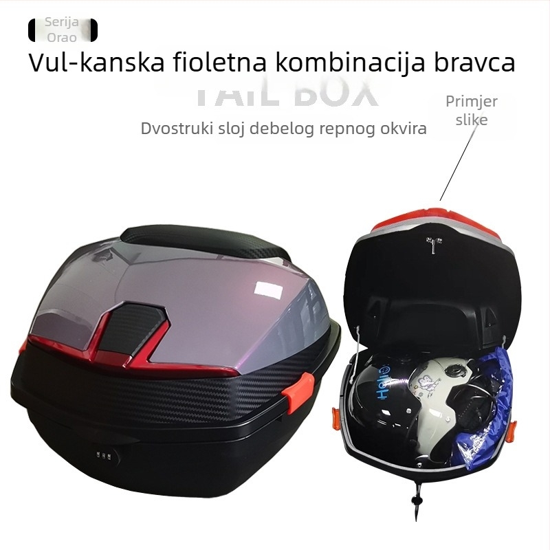 Stražnji prtljažnik za motocikl (ABS, univerzalna kompatibilnost, opće namjene)
