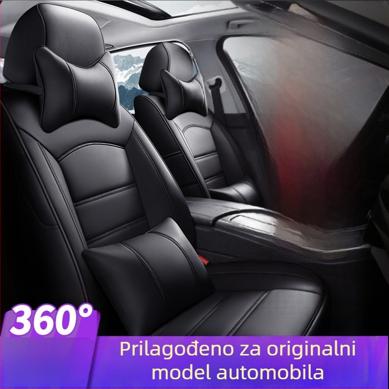 Potpuno kožna navlaka za auto sjedala, izrađena po mjeri, pogodna za sve sezone