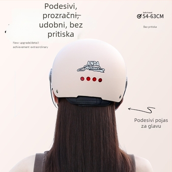 AD kaciga za električni motocikl, polu-helmet stil, ABS, 3C certifikat