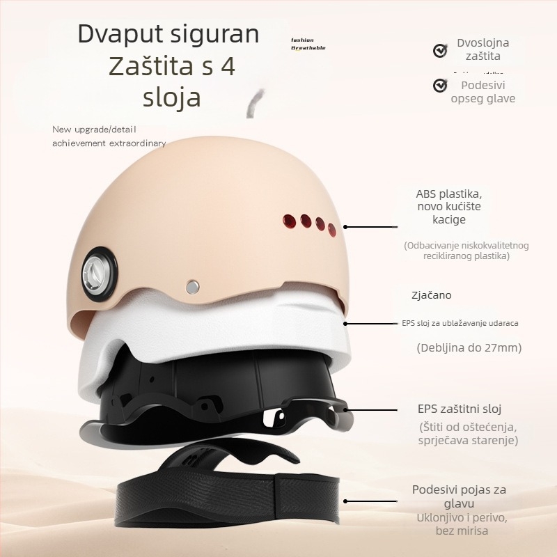 AD kaciga za električni motocikl, polu-helmet stil, ABS, 3C certifikat