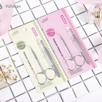 Set škarica za obrve i pincete – Ezhilian, nehrđajući čelik, 2-dijelni set za oblikovanje obrva