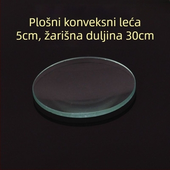 Optički nastavnički set za fiziku u gimnaziji: bikonveksne, planokonveksne i bikonkavne leće za eksperimente
