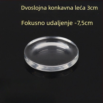 Optički nastavnički set za fiziku u gimnaziji: bikonveksne, planokonveksne i bikonkavne leće za eksperimente